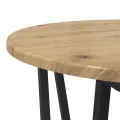 Table d'appoint  2 pièces en chêne fait main, bois reconstitué et métal