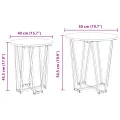 Table d'appoint  2 pièces en chêne fait main, bois reconstitué et métal