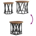 2 Tables d'appoint empilables  en bois vieilli et bois reconstitué