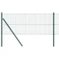 Clôture en fil soudé avec 7 poteaux Vert 0.4x10 m Acier