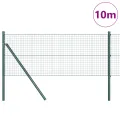 Clôture en fil soudé avec 7 poteaux Vert 0.4x10 m Acier