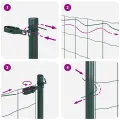 Clôture en fil soudé avec 7 poteaux Vert 0.4x10 m Acier
