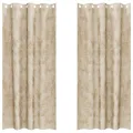 Rideaux en velours 2 pcs avec œillets Crème 260x140 cm