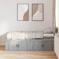 Cadre de lit de rangement gris sonoma 75x190 cm