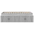 Cadre de lit de rangement gris sonoma 75x190 cm