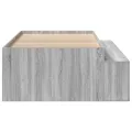 Cadre de lit de rangement gris sonoma 75x190 cm