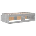Cadre de lit de rangement gris sonoma 75x190 cm