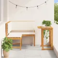 Set de jardin de 2 pièces avec coussins en acacia