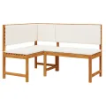 Set de jardin de 2 pièces avec coussins en acacia