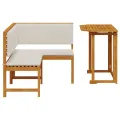 Set de jardin de 2 pièces avec coussins en acacia