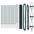 Set de poteaux de clôture Set de 2 Vert Métal 25 x 1 m Durable