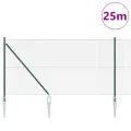 Set de poteaux de clôture Set de 2 Vert Métal 25 x 1 m Durable