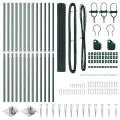 Set de poteaux de clôture Set de 2 Vert Métal 25 x 1 m Durable