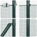 Set de poteaux de clôture Set de 2 Vert Métal 25 x 1 m Durable