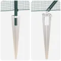 Set de poteaux de clôture Set de 2 Vert Métal 25 x 1 m Durable