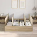 Cadre de lit de rangement en chêne Sonoma 140x200 cm
