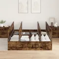 Cadre de lit de rangement Chêne fumé 140x200 cm