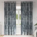 Rideaux en Velours 2 Pcs avec œillets Argenté 260x140 cm