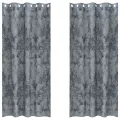 Rideaux en Velours 2 Pcs avec œillets Argenté 260x140 cm