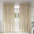 Rideaux 2 pcs avec œillets Crème 245x140 cm
