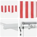 Store rétractable automatique rayé rouge et blanc 500x300 cm