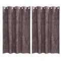 Rideaux en velours 2 pcs avec œillets Marron 175x140 cm