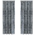 Rideaux en velours 2 pcs avec œillets Gris argenté 245x140 cm
