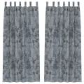 Rideaux 2 pcs avec œillets Gris argenté 260x140 cm