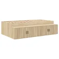 Cadre de lit de rangement Chêne Sonoma 100x200 cm