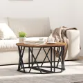 Table Basse  Bois Ancien 80x80x42 cm en Bois Élégué