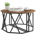 Table Basse  Bois Ancien 80x80x42 cm en Bois Élégué
