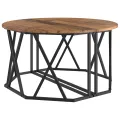 Table Basse  Bois Ancien 80x80x42 cm en Bois Élégué
