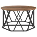 Table Basse  Bois Ancien 80x80x42 cm en Bois Élégué