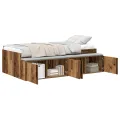 Cadre de lit de rangement Bois ancien 90x190 cm