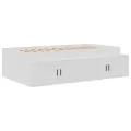 Cadre de lit de rangement blanc 75x190 cm