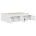 Cadre de lit de rangement blanc 75x190 cm