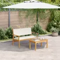 Banc de jardin  avec coussins en bois d'acacia massif
