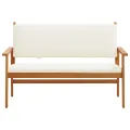 Banc de jardin  avec coussins en bois d'acacia massif