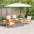 Ensemble de salle à manger de jardin 6 pièces avec coussins en bois d'acacia