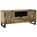 Meuble TV - 105 x 33,5 x 46 cm, fabriqué en bois de mangue massif.