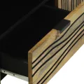 Meuble TV - 105 x 33,5 x 46 cm, fabriqué en bois de mangue massif.