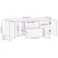 Meuble TV - 105 x 33,5 x 46 cm, fabriqué en bois de mangue massif.