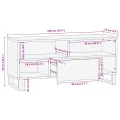 Meuble TV - 100 x 33,5 x 46 cm, en bois de manguier massif.