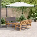 Ensemble de canapé de jardin 3 pièces avec coussins en bois d'acacia