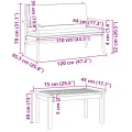 Ensemble de canapé de jardin 3 pièces avec coussins en bois d'acacia