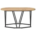 Table basse  en chêne, artisanale, 80x40x40,5 cm en bois d'ingénierie et métal