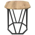 Table basse  en chêne, artisanale, 80x40x40,5 cm en bois d'ingénierie et métal