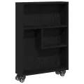 Chariot de rangement étroit  Chêne noir 48x13x68 cm Bois d'ingénierie