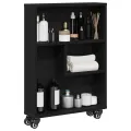 Chariot de rangement étroit  Chêne noir 48x13x68 cm Bois d'ingénierie
