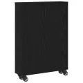Chariot de rangement étroit  Chêne noir 48x13x68 cm Bois d'ingénierie